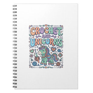 Cuaderno Unicornio de ganchillo y pegatina Kawaii de unicor