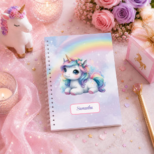 Cuaderno Unicornio de Moda Cumpleaños de Niña Rosa Púrpura