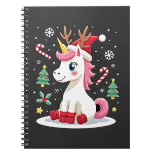 Cuaderno Unicornio de Navidad Lindo Mágico Xmas Niñas Toddl