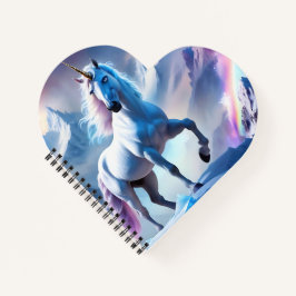 Cuaderno Unicornio encantado en una nevada fantasía