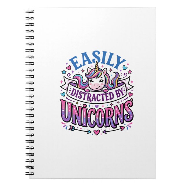 Cuaderno Unicornio fácilmente distraído por el anuncio de U (Frente)