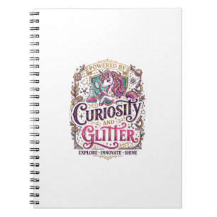 Cuaderno Unicornio impulsado por la curiosidad y el brillo