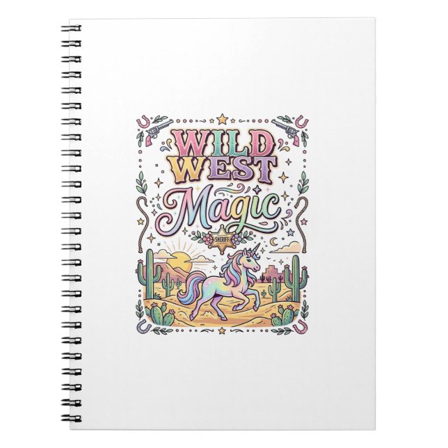 Cuaderno Unicornio Magia Original del Salvaje Oeste (Frente)