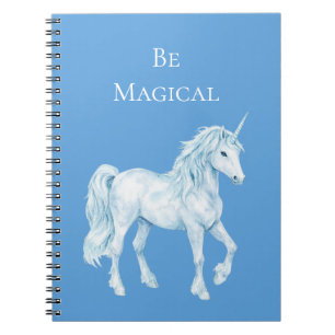 Cuaderno Unicornio Mágico Blanco Azul Acuático