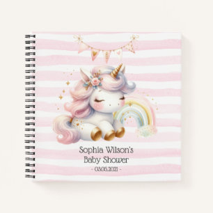 Cuaderno Unicornio mágico con Baby Shower arcoiris