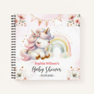 Cuaderno Unicornio mágico con portátil Baby Shower Rainbow