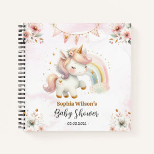 Cuaderno Unicornio mágico con portátil Baby Shower Rainbow