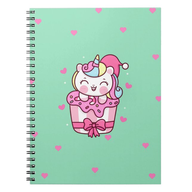 Cuaderno Unicornio mágico lindo (Frente)
