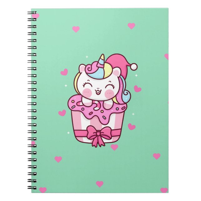 Cuaderno Unicornio mágico lindo (Frente)