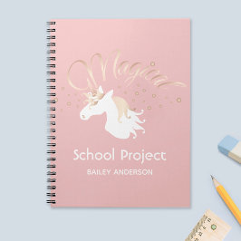 Cuaderno Unicornio Mágico Moderno Rosa para Niños