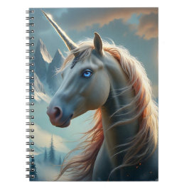 Cuaderno Unicornio místico en montañas encantadas