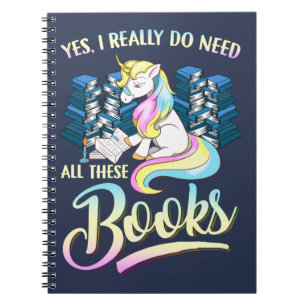 Cuaderno Unicornio necesito sí realmente todos estos libros