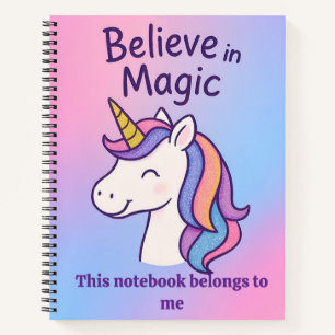 Cuaderno Unicornio personalizado cree en un bloc de notas m
