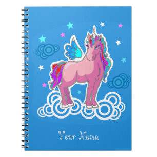 Cuaderno Unicornio rosa mágico con alas
