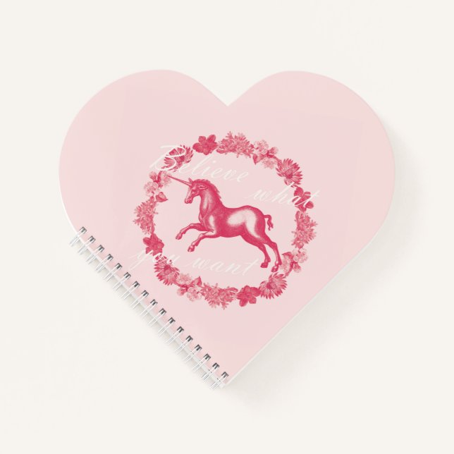 Cuaderno Unicornio rosa y flores (Anverso)