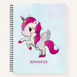 Cuaderno Unicornio rosado con alas