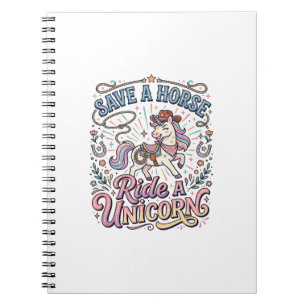 Cuaderno Unicornio Salva un Caballo Monta un Unicornio Impr