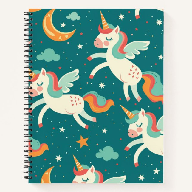 Cuaderno Unicornio Verde para Niños (Anverso)