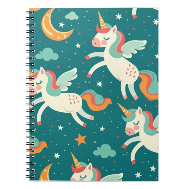 Cuaderno Unicornio Verde para Niños (Frente)