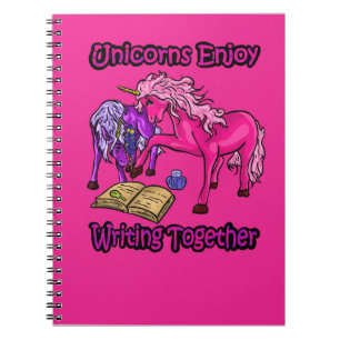Cuaderno Unicornios disfrutan escribiendo juntos