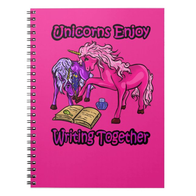 Cuaderno Unicornios disfrutan escribiendo juntos (Frente)