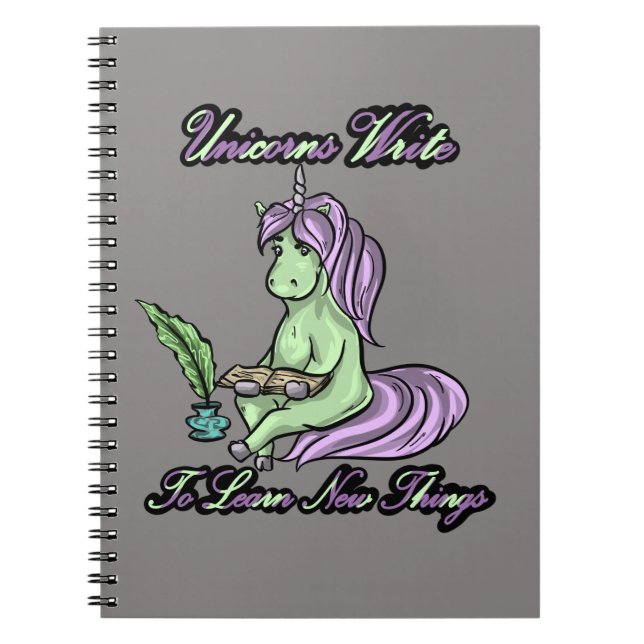 Cuaderno Unicornios Escriben Para Aprender Nuevas Cosas Esp (Frente)