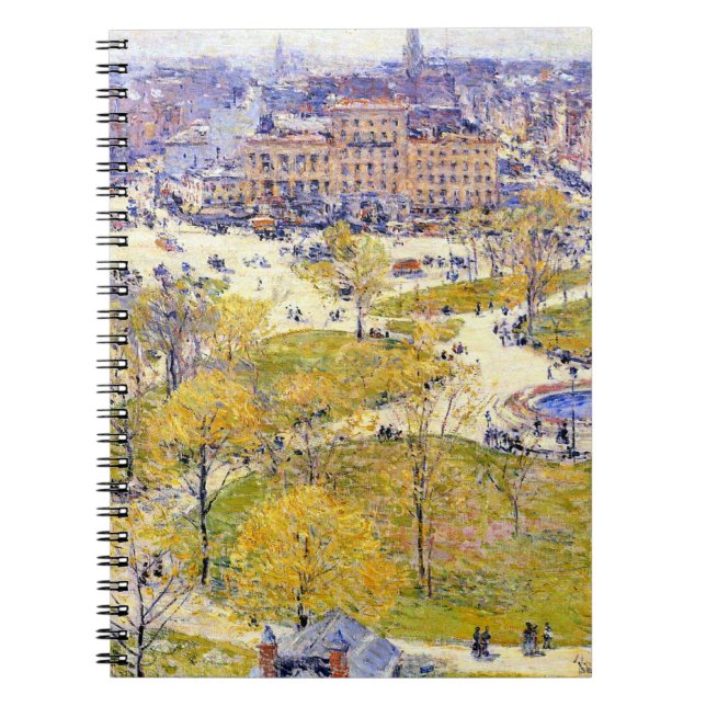 Cuaderno Union Square en primavera por Frederick Childe Has (Frente)