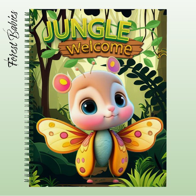 Cuaderno Unique Butterfly Girl Whimsical Cartoon Graphic 🦋 (Cute Girly Butterfly, Girl Jungle Welcome Notebook Animal Cartoon Graphic Character Stationery 🦋)