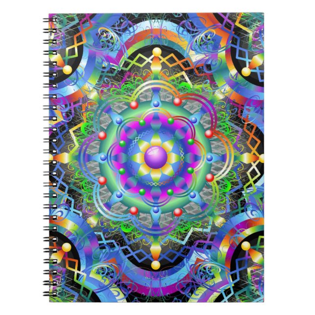 Cuaderno Universo Mandala Colores Psicodélicos (Frente)