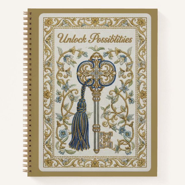 Cuaderno Unlock Possibilities Vintage Key Embroidery (Anverso)