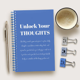 Cuaderno Unlock Your Thoughts Motivational Blue Notebook 