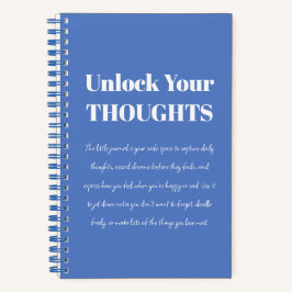 Cuaderno Unlock Your Thoughts Motivational Blue Notebook