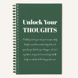 Cuaderno Unlock Your Thoughts Motivational green Notebook