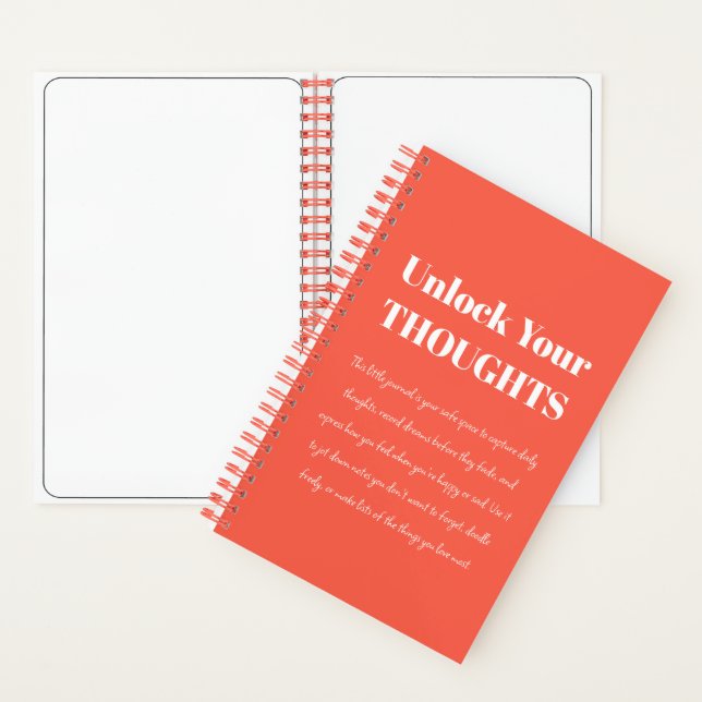 Cuaderno Unlock Your Thoughts Motivational Red Notebook  (Interior)