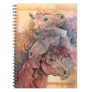 Cuaderno Uno con los Caballos de Acuarela de Hierro