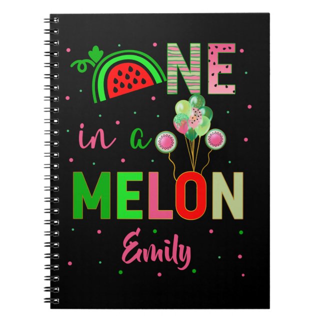 Cuaderno Uno en melón melón de melón Chica de cumpleaños co (Frente)