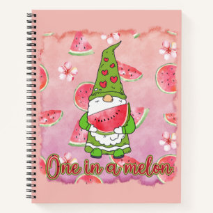 Cuaderno Uno en un melón Gnome verde y sandía