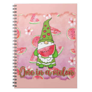 Cuaderno Uno en un melón Gnome verde y sandía