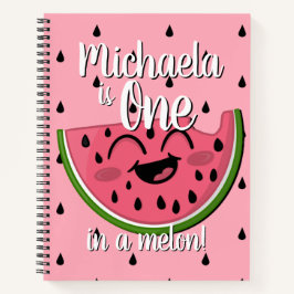 Cuaderno Uno lindo en un melón rosa de melón melón blanco