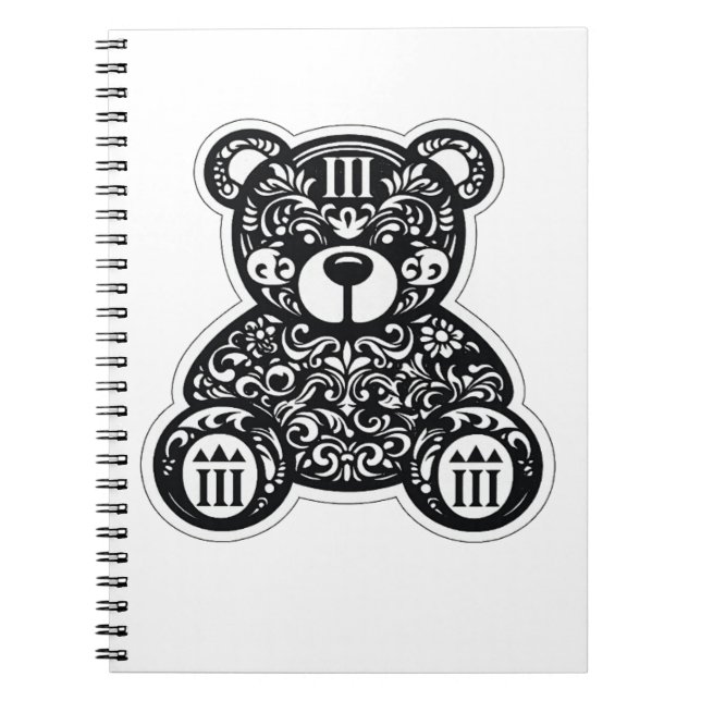 Cuaderno Urban Black & White Bear Spiral Notebook (Frente)