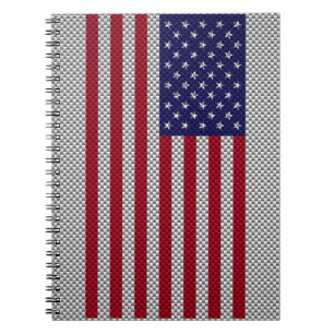 Cuaderno US Flag on Carbon Fiber Style Decor