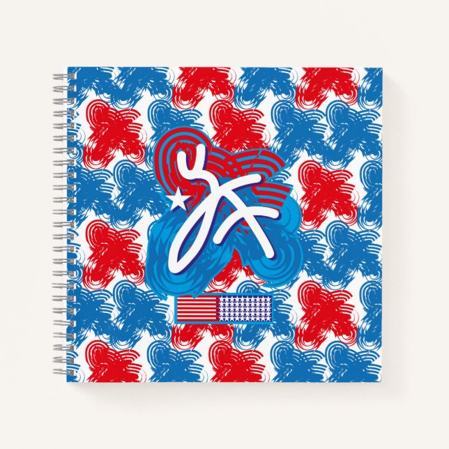 CUADERNO USA/EEUU FLAG SIMPLIFIED TEXT BY MASANSER PIXELAT (Anverso)