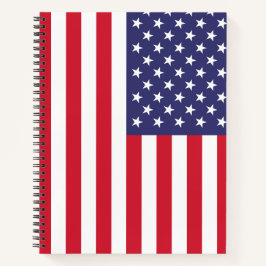 Cuaderno USA Flag Patriotic American Red White Blue Spiral