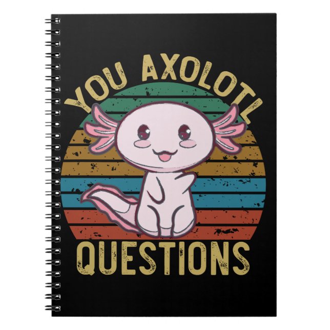 Cuaderno Usted Axolotl cuestiona a Retro 90s Funny Axolotl (Frente)