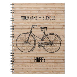 Cuaderno Usted más la bicicleta iguala beige de madera