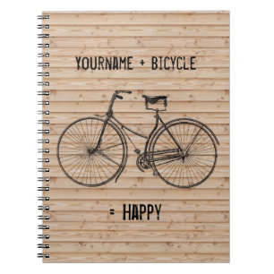 Cuaderno Usted más la bicicleta iguala beige de madera