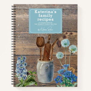 Cuaderno Utensilios de Cocina de Madera Flores Silvestres A