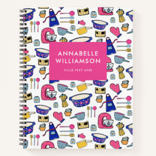 Cuaderno Utensilios de cocina Recetas de pastelero de chef 