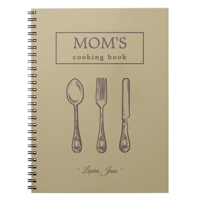Cuaderno utensilios de cocina rústica nombre de la receta d (Frente)