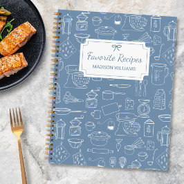 Cuaderno Utensilios modernos de cocina vintage y receta de